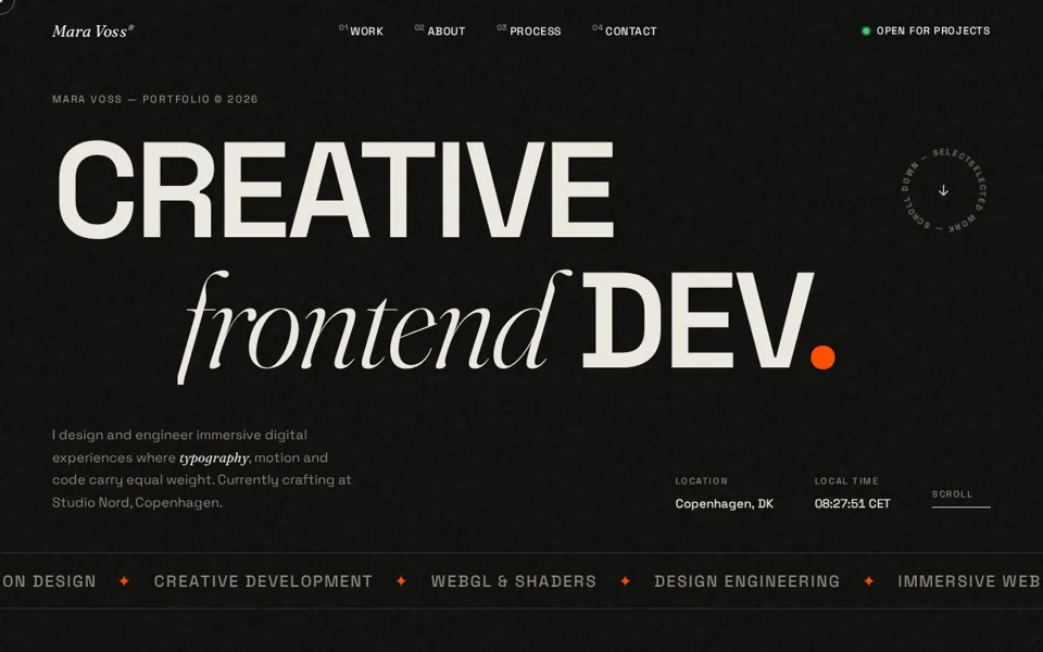 Still from Awwwards-style creative portfolio