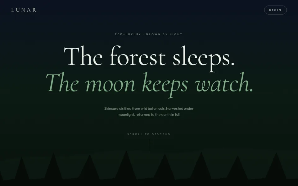 Still from Cinematic scroll-driven storytelling page