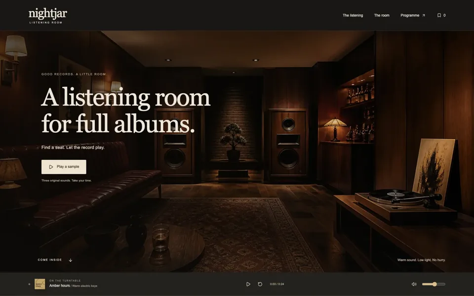 Still from Nightjar Listening Room