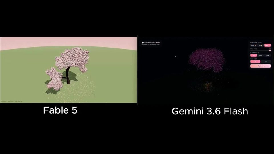 Still from Procedural 3D cherry blossom tree